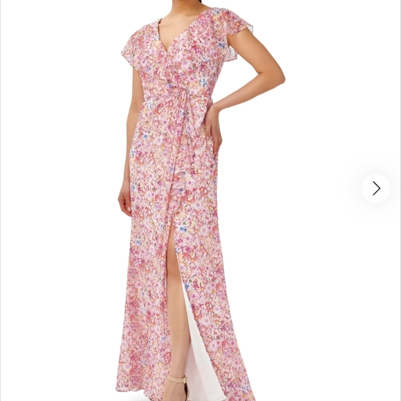 Adrianna Papell Floral Chiffon Maxi Dress - Picture 1 of 8